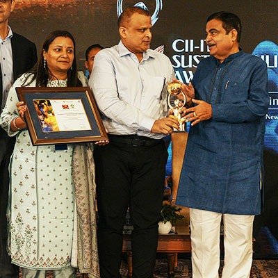 The award was presented by Shri Nitin Gadkari, Minister for Road Transport & Highways, Government of India to Mr Ashish Garg, Unit Head GCD Vilayat and Ms Shailley Garg, Head Technical Services, GCD