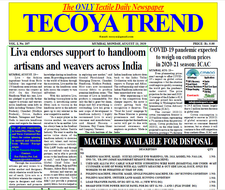 Liva endorses support to handloom artisans and weavers across India