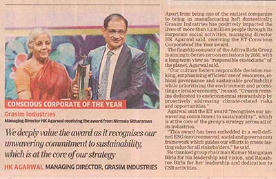 H  K Agarwal, MD Grasim Industries - The Economic Times